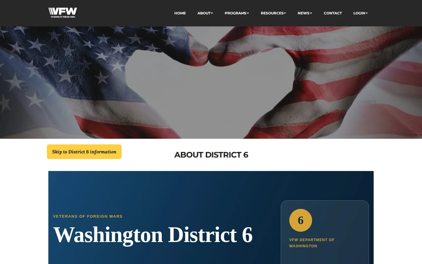VFW Washington District 6 District 6 Overview screenshot