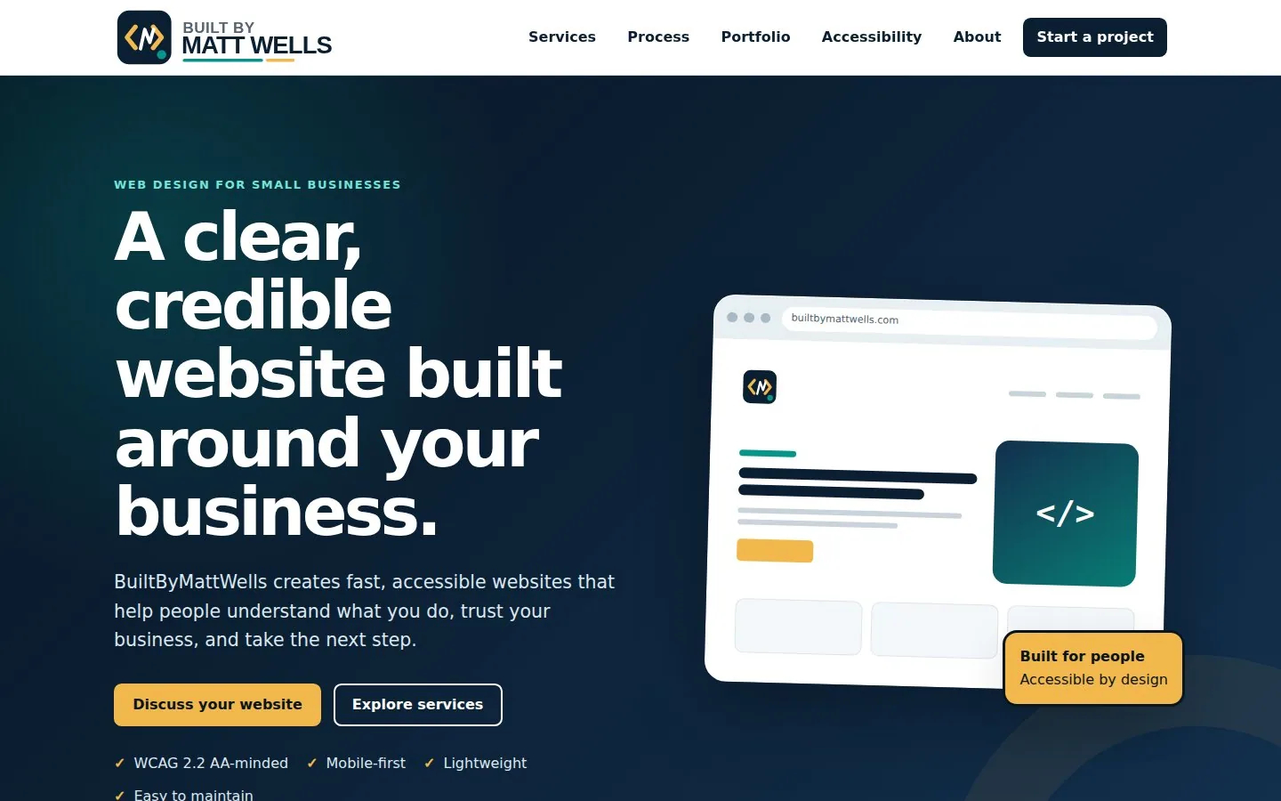 BuiltByMattWells.com Studio Homepage screenshot