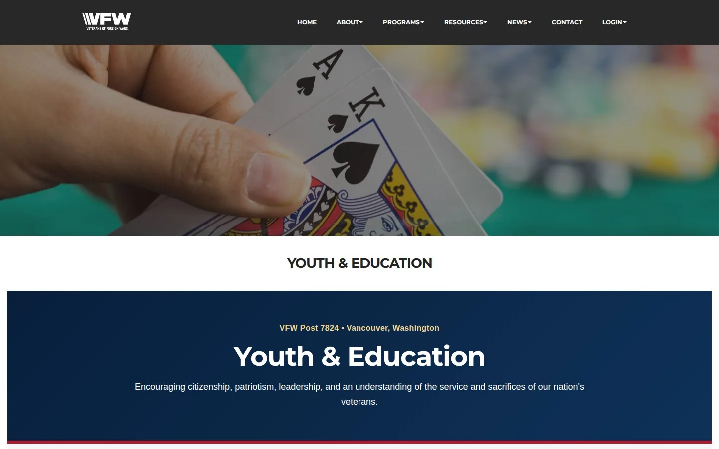 VFW Vancouver Post 7824 Youth & Education screenshot